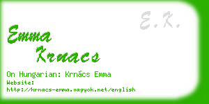 emma krnacs business card